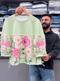 Party wear oversized scuba fabric tshirt
